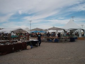 Vendors set up their tents where ever they see open ground at Electric Park.