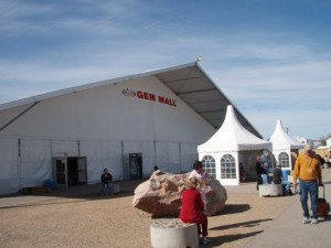 The Gem Mall is a giant hard-sided tent.