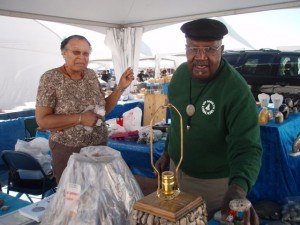 The Collin's at their Petoskey Stone booth.