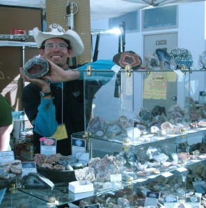 Our buddy Jeff Anderson peddling his agates.