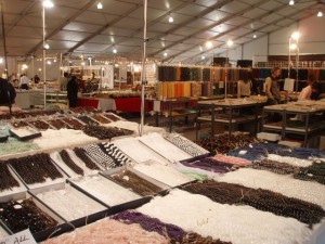 Inside the bead tent.