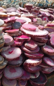 Dyed Brazilian Agate Slabs.