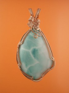 Larimar (Pectolite) of high quality was expensive at Tucson.