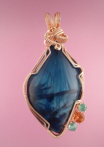Blue Victoria Stone with Citrine and Apatite.  I think this is one of the most striking pendant I've ever made.