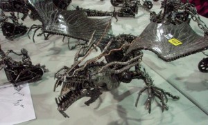 Dragon made from hardware parts.