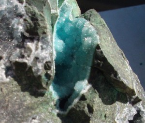 Drusy (druzy) Chrysocolla on Ray Mine specimen mined in the 70's.