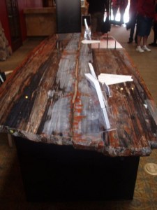 Fossil Show petrified wood table