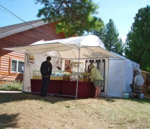 Our booth on the hill overlooking the Copper Harbor Art Show.
