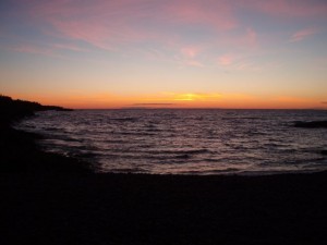 Our favorite beach to watch the sunset-just south of Dapple Grey B&B on M26 near Copper Harbor.