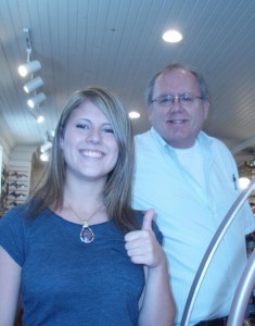 Ashley likes the Druzy Quartz Pendant while Tony looks on at Copper World.  Copper World is one of the top rated gift stores (according to Lake Superior Magazine) in the Lake Superior area.