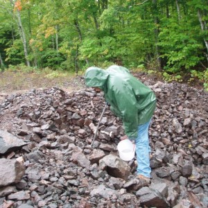 Finding a nice Greenstone in all this rock is a challenge.