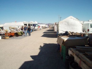 There was little competition for rocks in the morning at the Desert Gardens Show