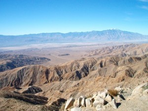 Do you see the dark line down the center?  That's the San Andreas Fault.