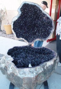 The giant Amethyst Geodes outside the JOGS Show were such a dark purple, they were almost black.