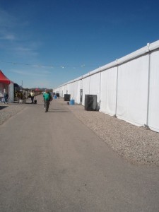The GLW Tents are giant size.  No photo's allowed inside.