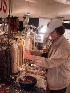 A happy bead lady.