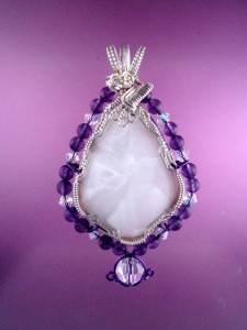 This wrap came to me in a dream. White Victoria Stone and Amethyst.