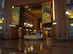 The old entrance to the trains is now the entrance to the 5 story OMNIMAX theater.