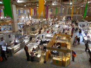 Photos are banned on the Convention Center Floor, but I took this a couple from the observation window on the upper level so you can get an idea of the set up.