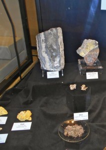 I bought a piece of Bulldog Mine ore earlier in the show.  Here's some of the same stuff in a display case.