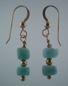 Larimar drop earrings (Bonnie Reed design)