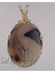 Montana Moss Agate Pendant I called Foggy Marsh.