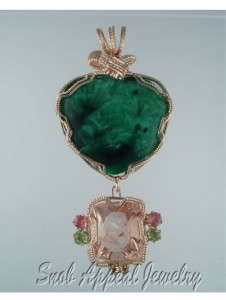Top Blue/Green bottom cut with faceted 28.9 ct Imperial Topaz, Peridot, and Pink Topaz