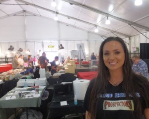 She looks best in her booth at the show selling tha good Colorado treasure.