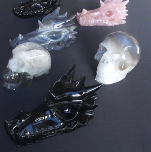 Carved skulls and dragons
