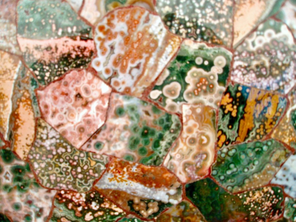 Ocean Jasper close up show Orbicular patterns