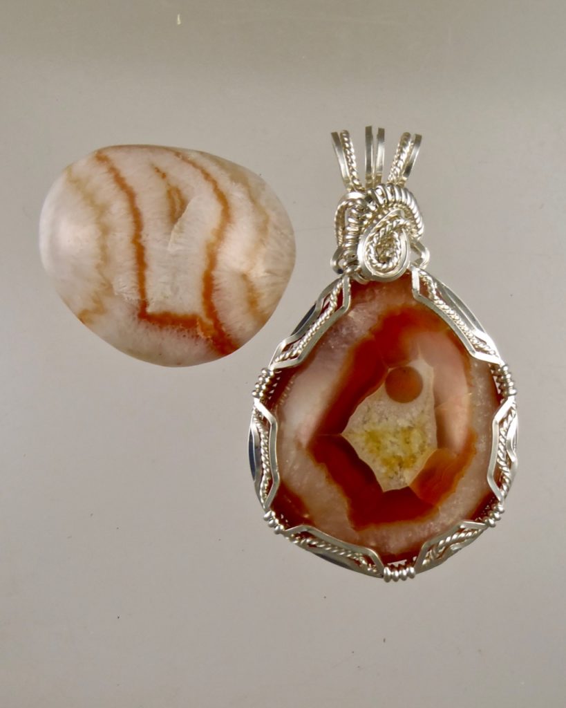 Lake Superior Agate Pendant and cabochon. Snob Appeal Jewelry