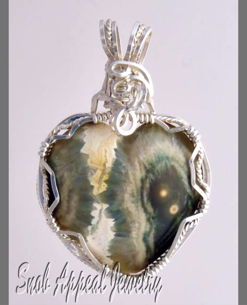 Ocean jasper heart pendant