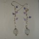 Fluorite Flower with Swarovski crystal Earrings