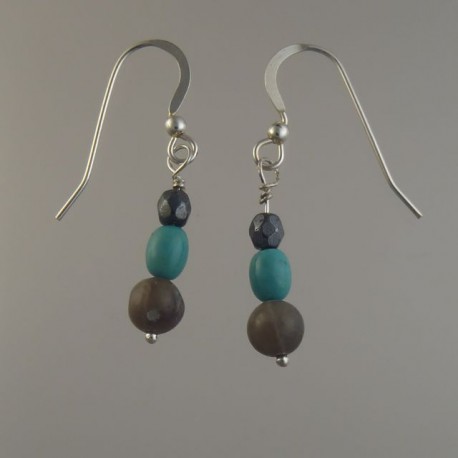 Petoskey/Turquoise Earrings