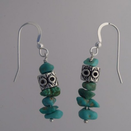 Fox Turquoise Chip Earrings