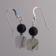 Rutilated Quartz and Black Onyx Earrings