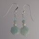 Amazonite Flower with Pearl and Crystal Earrings