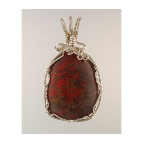 Red Beauty Dinosaur Bone Pendant