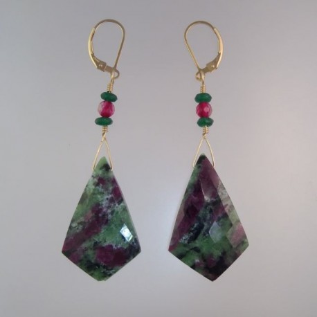 Ruby in Zoisite Earrings