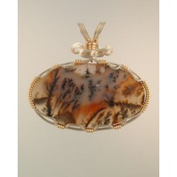 Natural Scenic Moss Agate Pendant