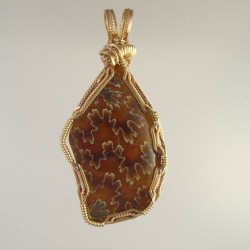 Autumn Leaf Ammonite Pendant