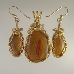 Apricot Queensland Agate Jewelry Set