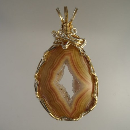 Crystal Shadow Queensland Agate Pendant