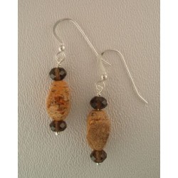 Picture Jasper/Smoky Quartz Earrings