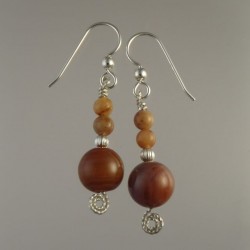 Lake Superior Agate Earrings with Moroccan Agate