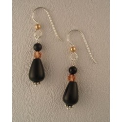 Black Agate/Swarovski Earrings