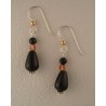 Black Agate/Swarovski Earrings