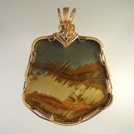 Sleeping Bear Picture Jasper Pendant