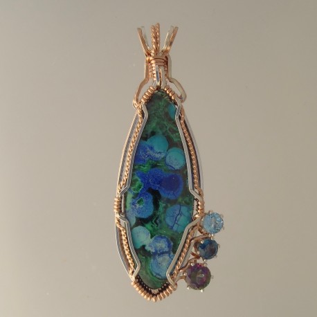 Morenci Flowers Azurite Malachite Pendant