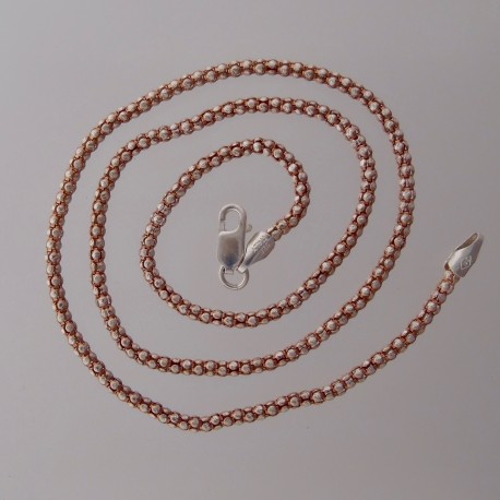 16" Pink Gold and Silver Bead Chain
